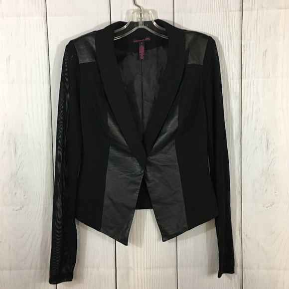 Material Girl Jackets & Blazers - Material Girl Mixed Media Moto Jacket